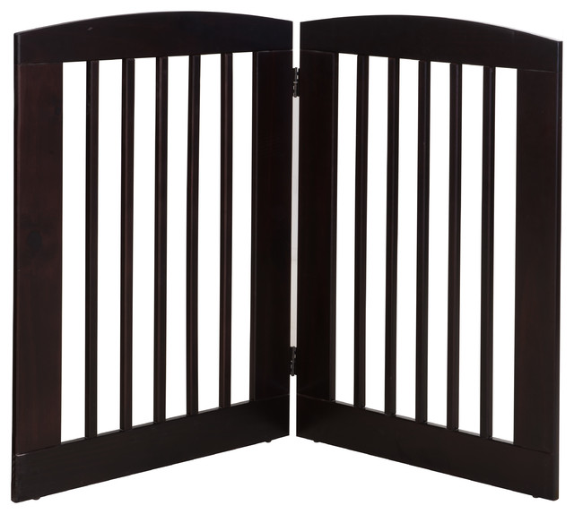 Ruffluv 2 Panel Expansion Pet Gate, Large 36", Cappuccino