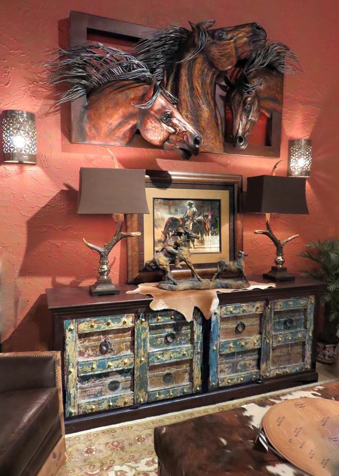 Example of a mountain style entryway design in Dallas