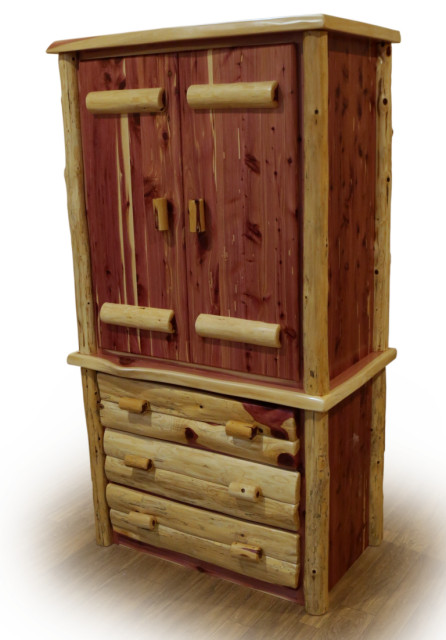 Rustic Red Cedar Log Armoire - Rustic - Armoires And Wardrobes - by ...