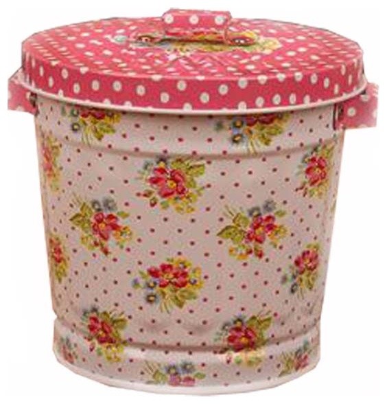 Western Style Small Trash Can Desktop Rubbish Storage Container With Cover