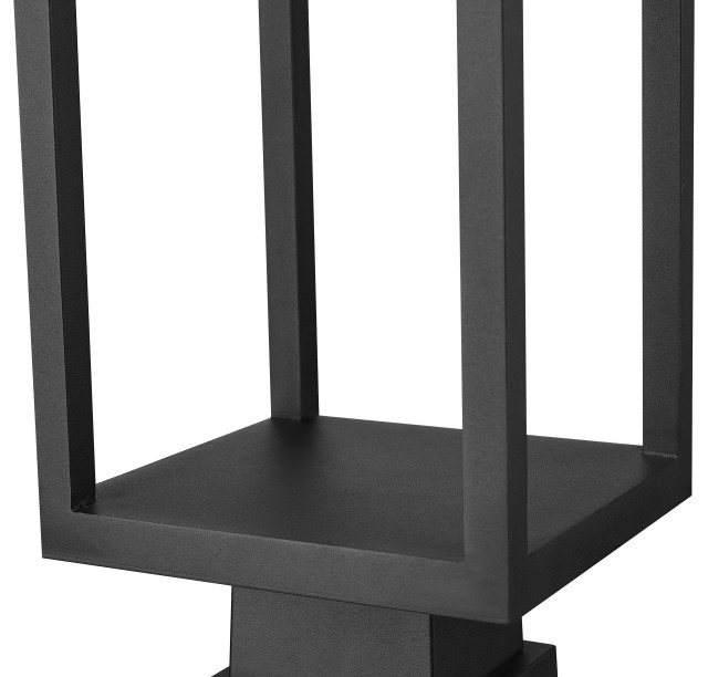 Z-Lite Barwick 1-Light LED Outdoor Mount Light – Black Aluminum, 28.25” Tall, Warm White
