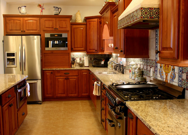 Photo of a mediterranean kitchen in Denver.