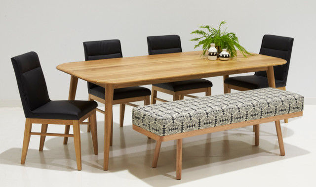 Alpine Dining Table with Goldie Bench contemporary-dining-room