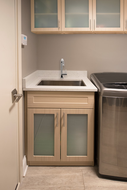 Entryway Remodel Modern Mudroom Laundry Room Cabinetry
