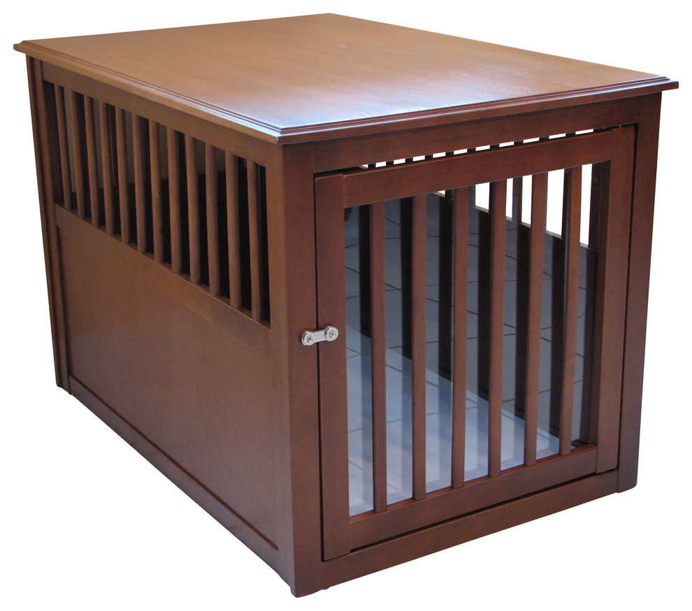 Dog Crate Table - Medium/Espresso - Craftsman - Dog Kennels And Crates
