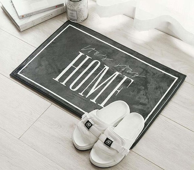 Simple Mat Letter Pattern Door Mat, Black Contemporary Doormats