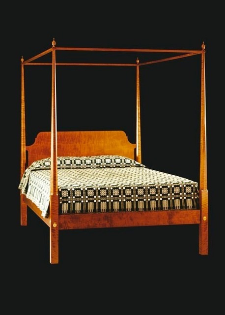 Tiger Maple Four Poster Bed