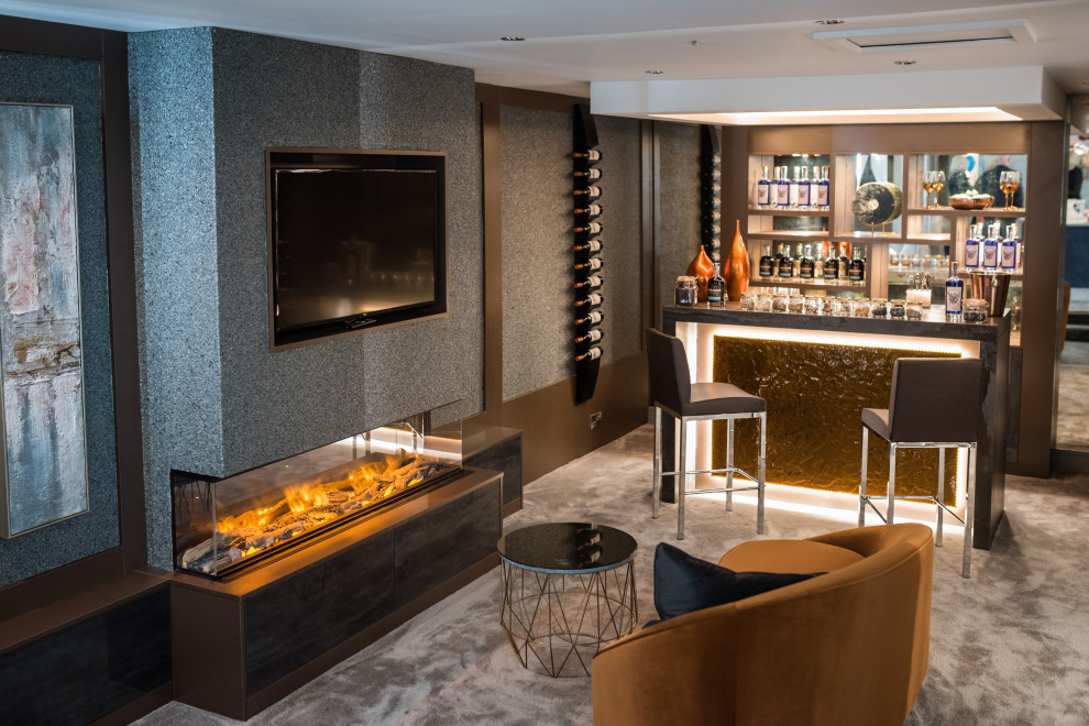 Contemporary home bar in Cheshire.