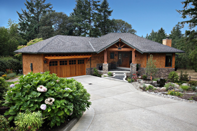 Northwest Contempory Exterior Remodel craftsman-facade