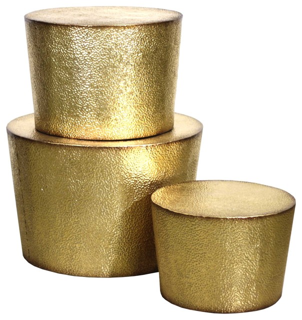 Desta Metal Accent Tables, Gold, Set of 3 - Contemporary - Side ... Desta Metal Accent Tables, Gold, Set of 3 - Contemporary - Side ...
