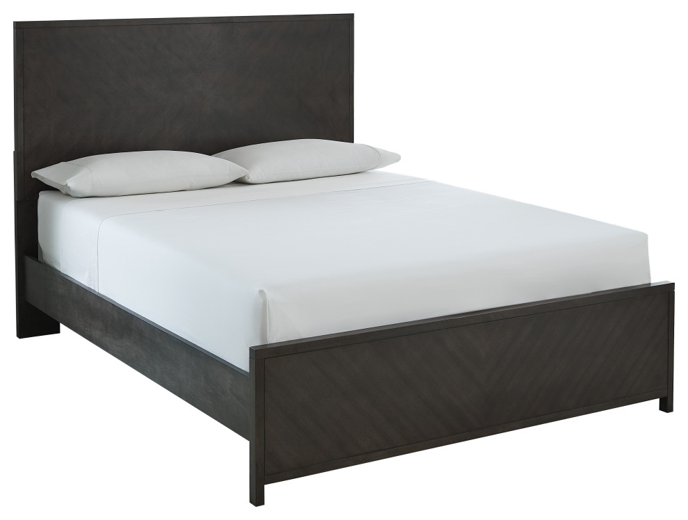 Strategy Queen Bed, Dark Walnut Brown Transitional Platform Beds