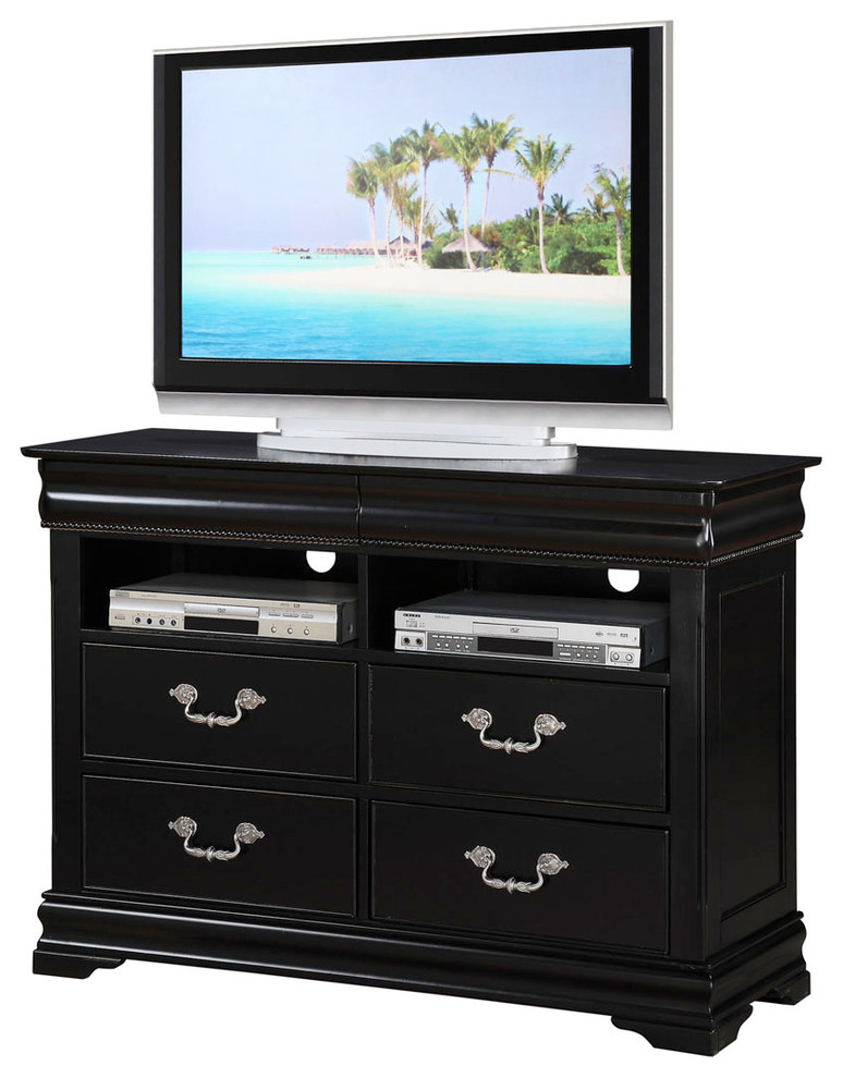 Standard Furniture Westchester Black 4 Drawer TV Chest in Black