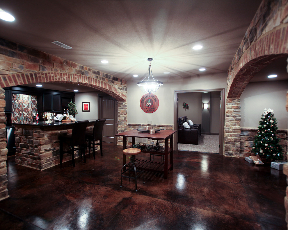 Basement Bar Wine Room Transitional Basement Dublin