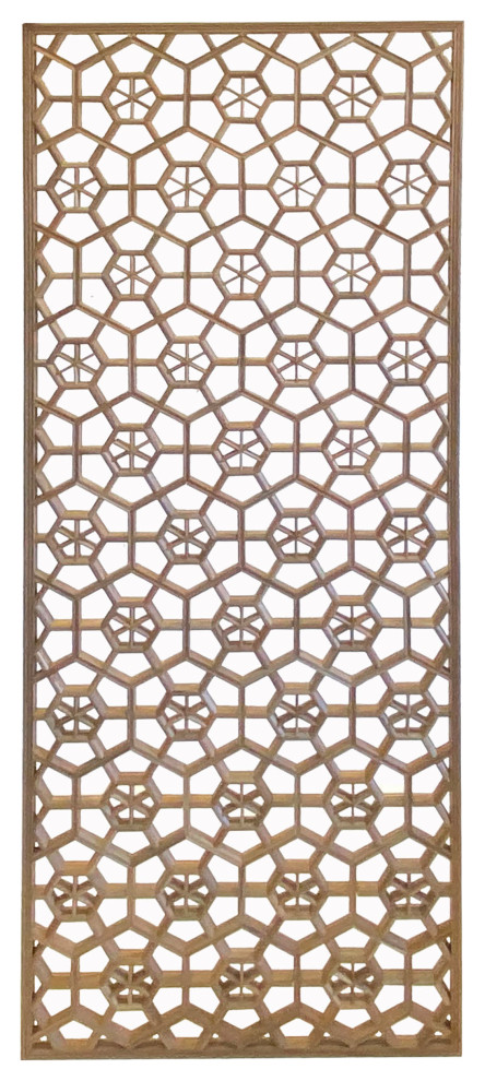 Rectangular Raw Plain Wood Flower Geometric Pattern Wall Panel Hws1962 ...