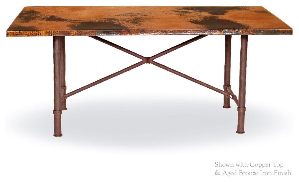 Burlington Dining Table With 44"x72" Oval Copper Top Dining Tables