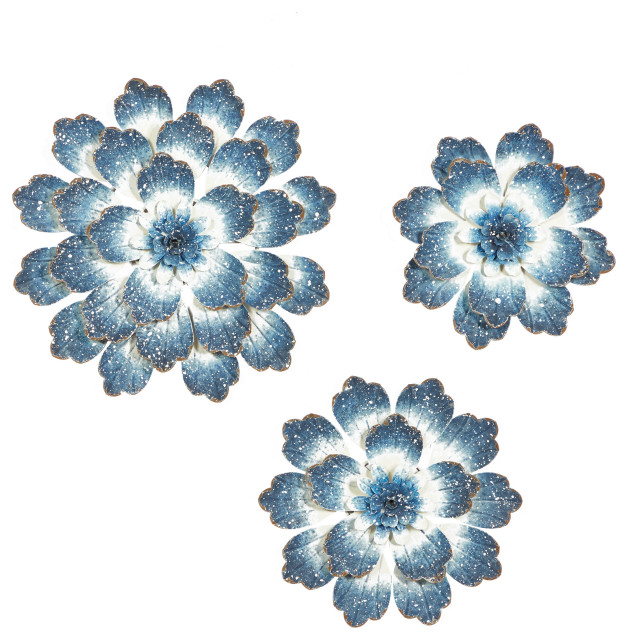 Coastal Blue Metal Wall Decor 20778 Contemporary Metal Wall Art by Brimfield & May Houzz