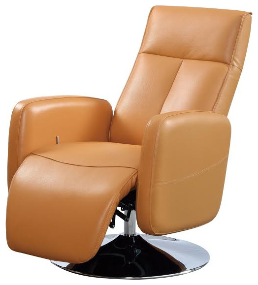 Milan Top Grain Leather Ergonomic 2, Yellow Leather Recliner Chair