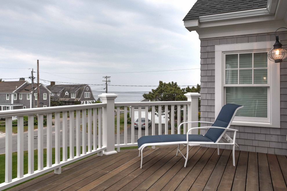 Inspiration for a beach style rooftop and first floor deck in Boston with no cover.