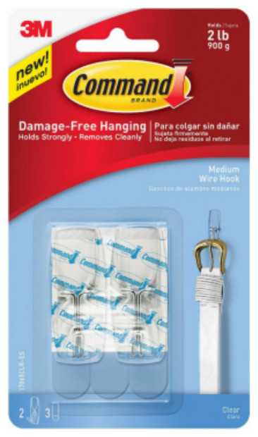 Command™ 17065CLR-ES Medium Wire Toggle Hook, 2-Count - Transitional ...