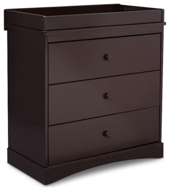 Delta Children Sutton 3Drawer Wood Dresser with Changing Top in