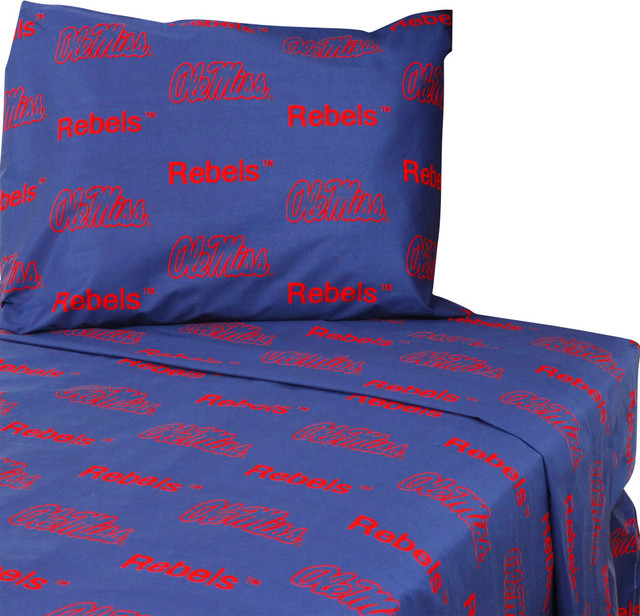 Mississippi Ole Miss Bed Sheet Set Collegiate Blue Bedding Ncaa Mississippi Ole Miss Sheet Set Collegiate Blue Full Bed