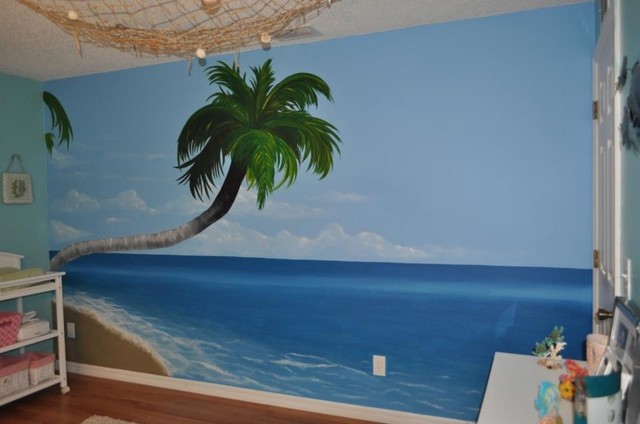 Beach Nursery Mural - Tropical - Kids - other metro - by Enigma Jessica