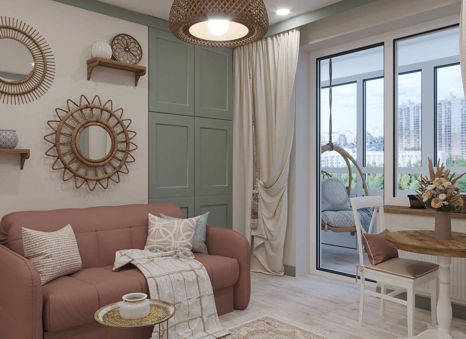 Однокомнатная квартира в стиле Бохо