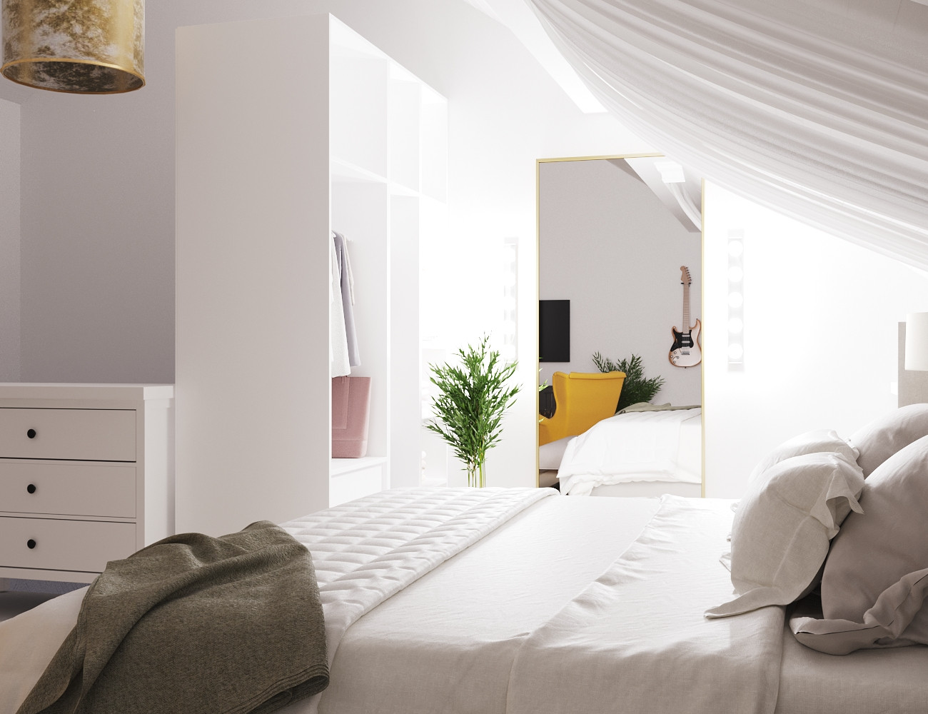 Спальня на мансардном этаже