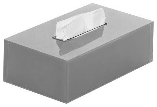 Thermoplastic Resin Rectangular Tissue Box Cover, Silver