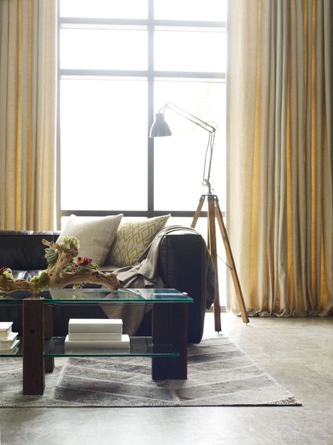Reclaimed Wood Coffee Table with Glass Top eclectic-living-room