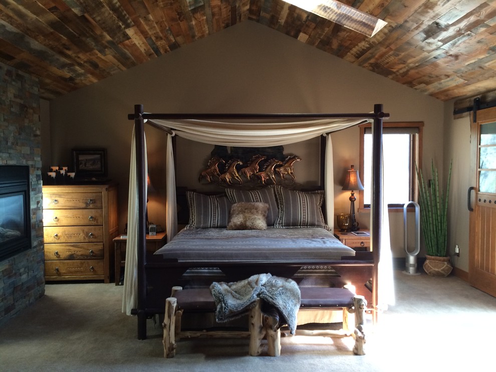 Design ideas for a country bedroom in Denver.