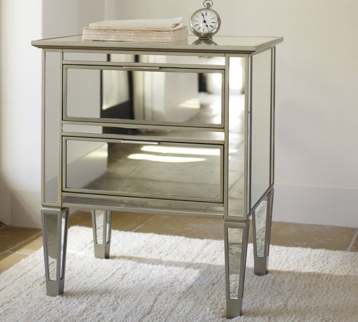 Park Mirrored Bedside Table