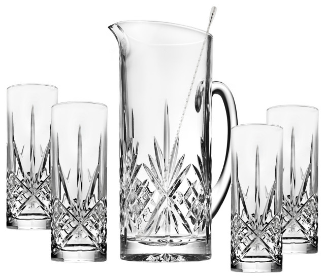 Dublin Tom Collins Glassware and Pitcher Set of 5 Traditional