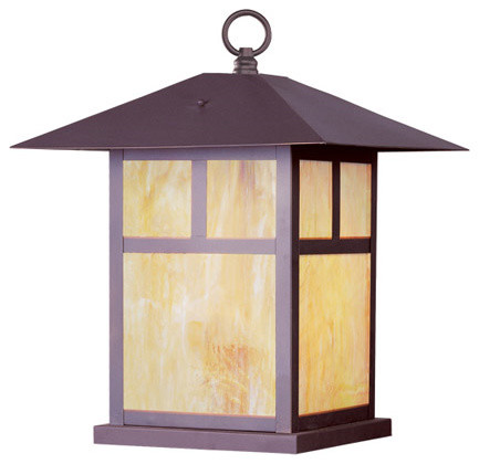 Outdoor Post 1 Light With Iridescent Tiffany Glass Bronze Light With Iridescent Tiffany Glass