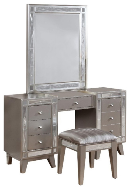 Coaster Leighton Contemporary Wood 3-piece Vanity Set in Metal 