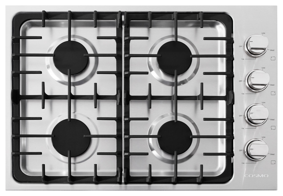 30 in. Luxury Gas Cooktop in Stainless Steel with 4 Italian Burners