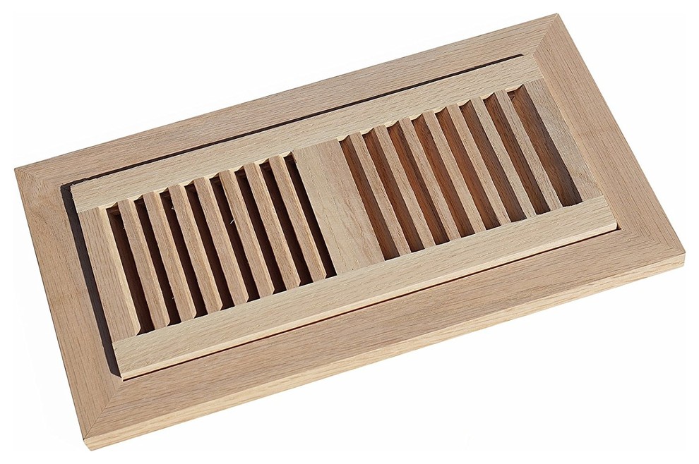 Flush Mount Wood Floor Vent Register Unfinished Transitional
