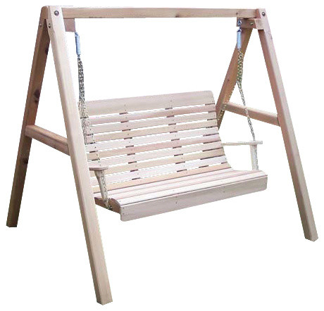 4 Red Cedar Royal Highback Porch Swing With Stand