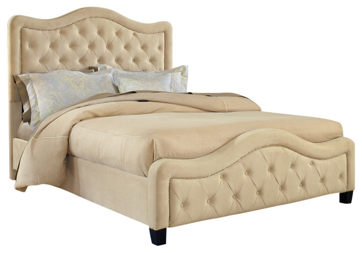 Hillsdale Furniture Trieste Bed Set With Rails, Buckwheat, Queen