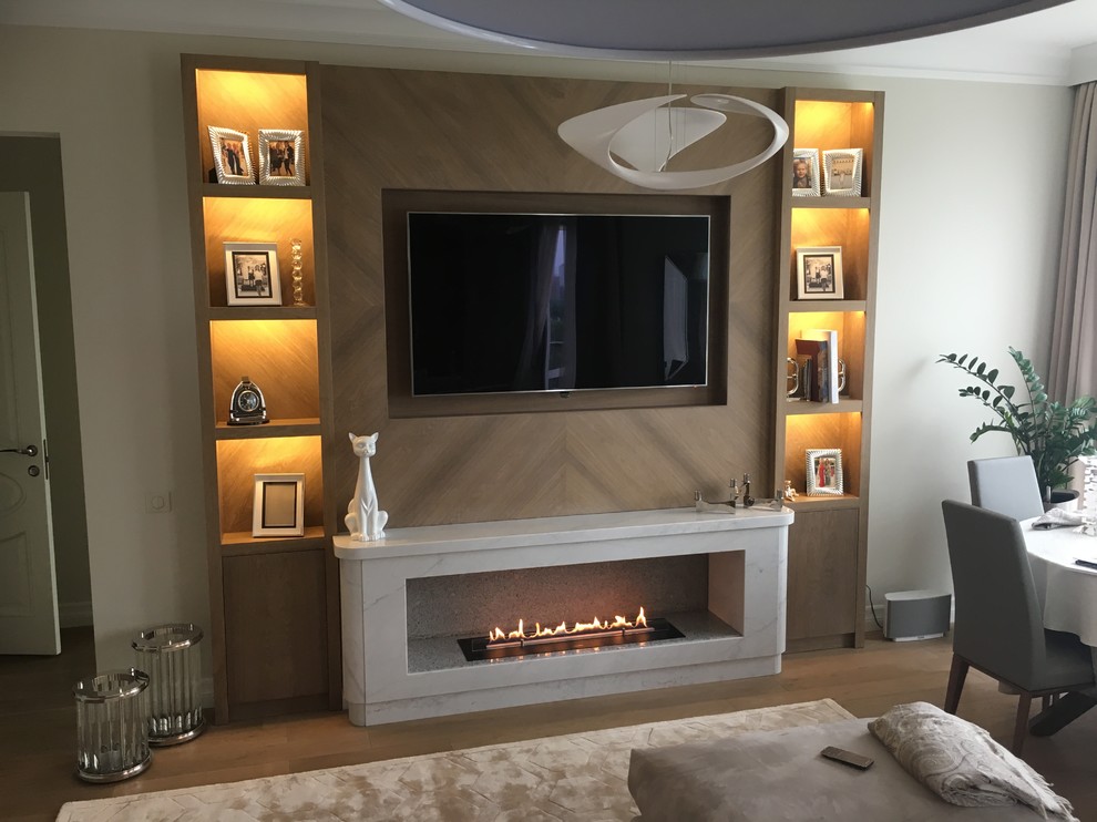 Проект от компании DBA-GROUP с биокамином Planika Fire Line Electronic