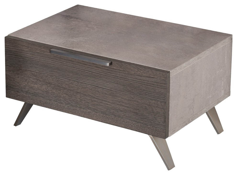 Nova Domus Bronx Italian Modern Faux Concrete and Grey Nightstand