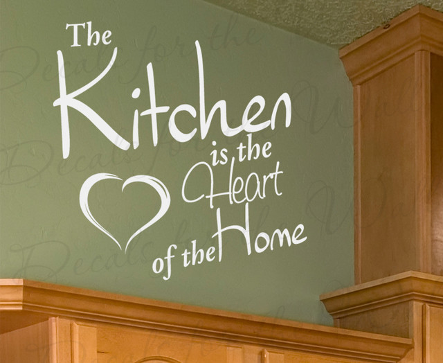 Wall Art Decal Sticker Quote Vinyl Mural Kitchen is the Heart of the Home KI42