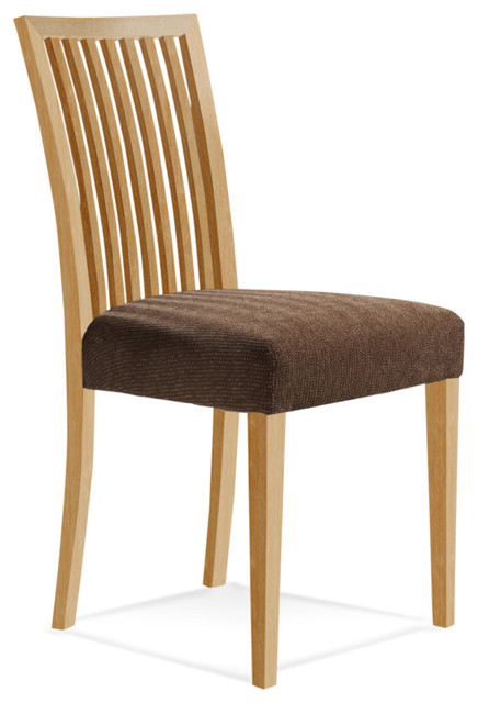 Graz Upholstered Side Chair, Natural Finish, Sunbrella Sahara Upholstery