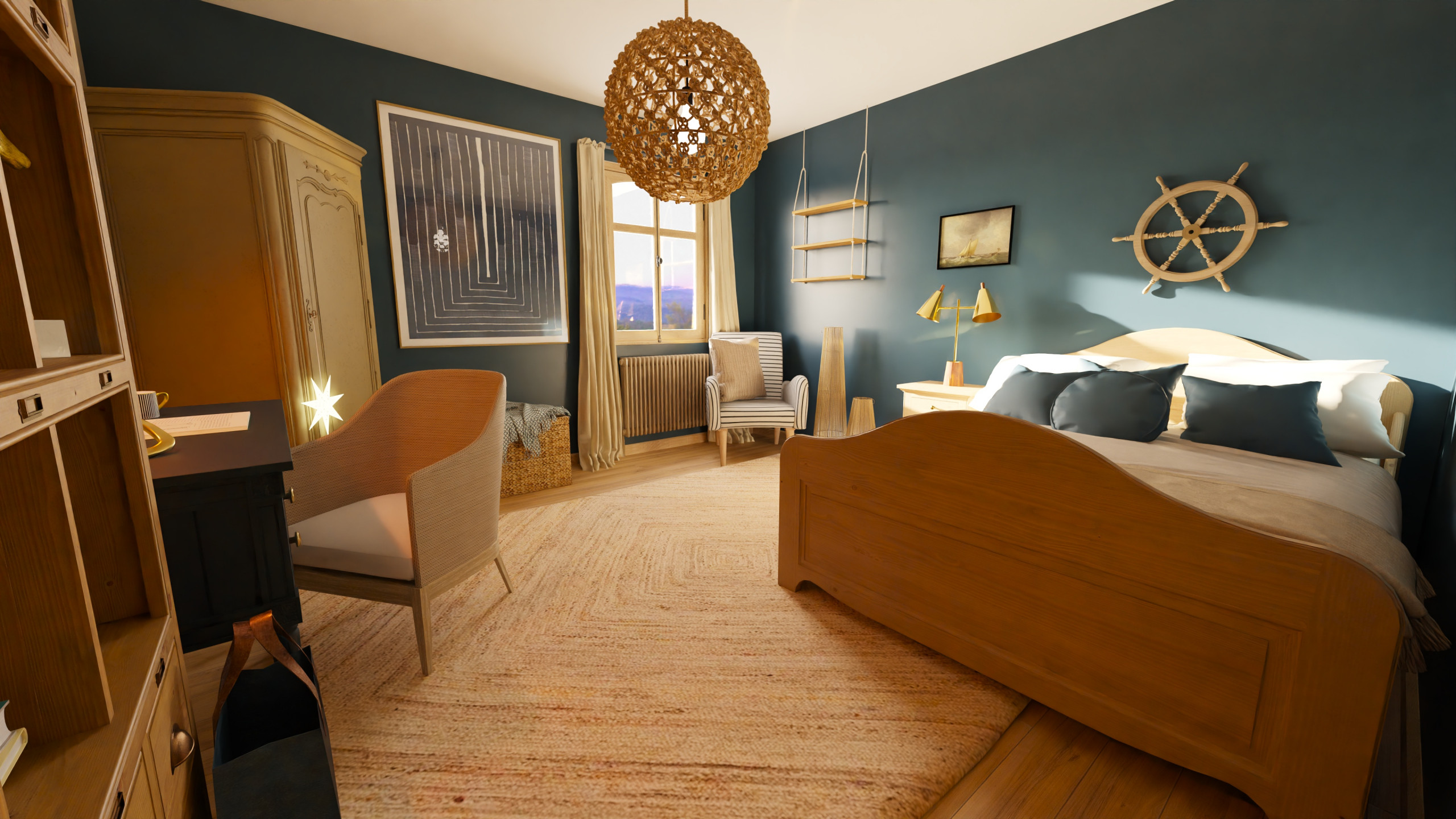 Modélisation Chambre adolescent noble