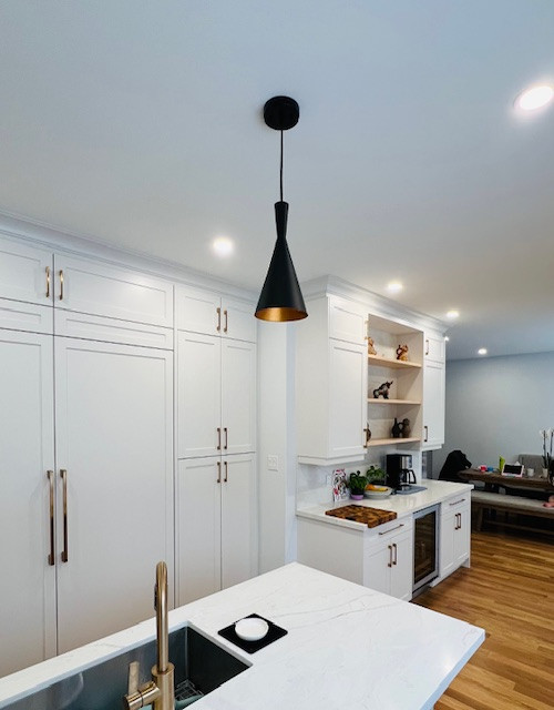 Main Floor with large window & patio door include an open concept kitchen