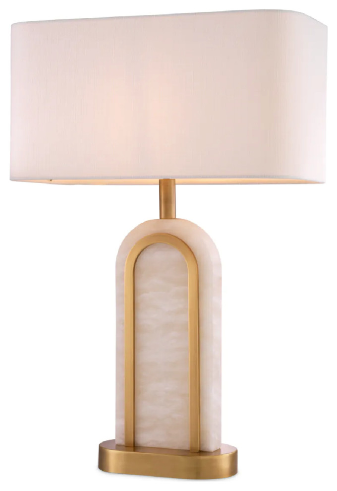 Arc Alabaster Table Lamp, Eichholtz Palladio