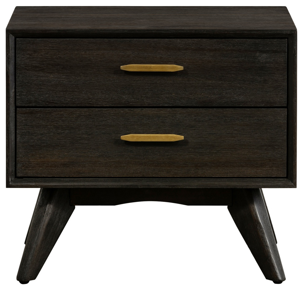 Baly Acacia MidCentury 2 Drawer Night stand Midcentury Nightstands