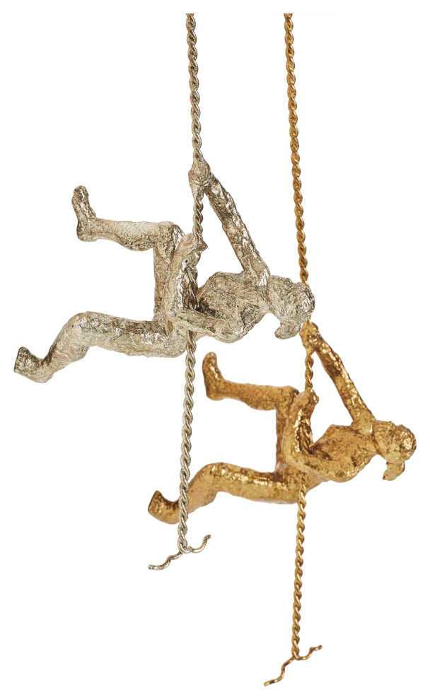Climbing Woman Contemporary Wall Sculptures by GLOBAL VIEWS and