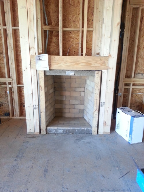 Vent-Free Rumford Firerock Fireplace in Mt. Pleasant SC with Running Bond pattern fire brick.