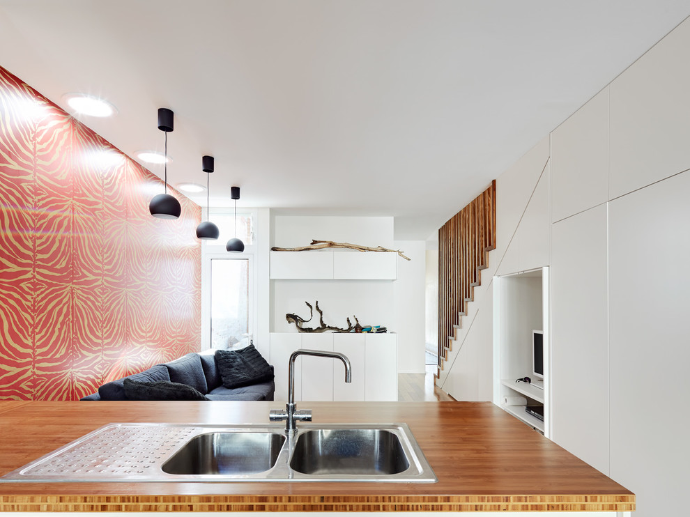 Photo of a small contemporary kitchen in Melbourne.